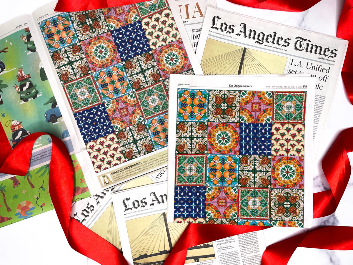 littlepatterns's tweet image. Work for the @latimes holiday wrapping paper edition. &amp;lt;3