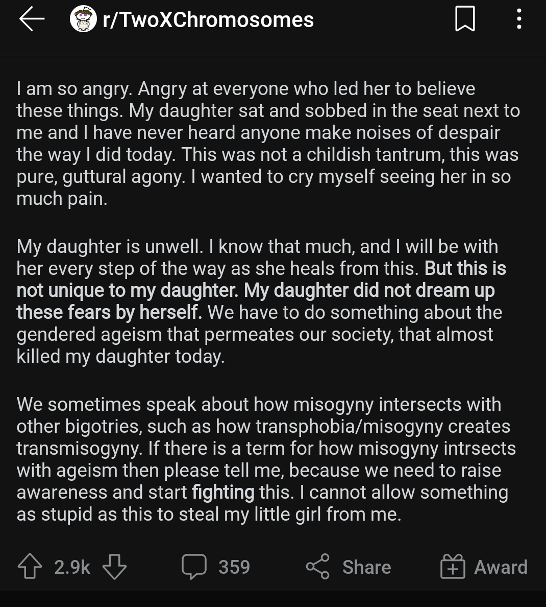 CardiganVixen's tweet photo. tw// suicide attempt 

WOW this makes me so incredibly angry  and sad. younger people:  you're seriously convincing yourselves you have to sacrifice your joy bc of your age. THAT ISN'T HEALTHY. THAT'S MISOGYNY. AND AGEISM. this is the path that leads you down. please HEAL. https://t.co/qsnuHyW5Gt