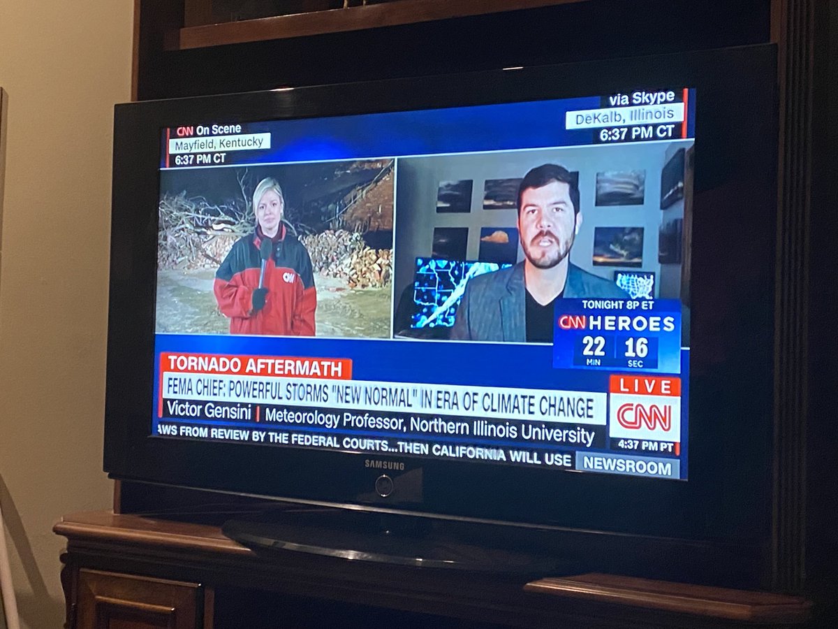 Just watched NIU professor & PC grad Dr Victor Gensini ⁦@gensiniwx⁩ CNN discussing weather and the storms in Kentucky.  Super proud of him. Proof you can do anything you want in life with hard work and passion. #GoForYourDreams #WeArePC