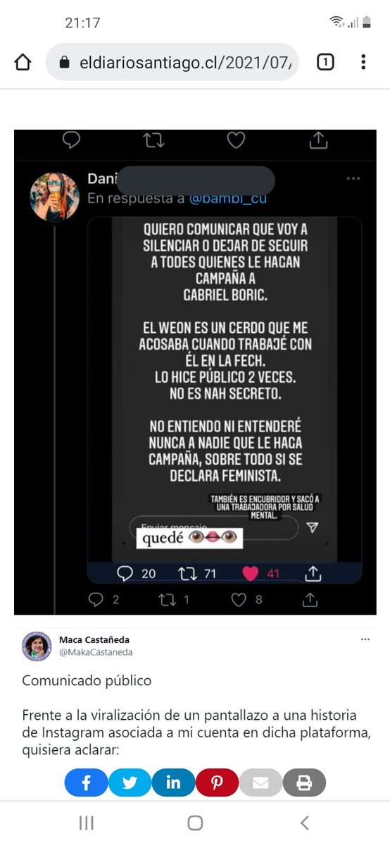 sandralorna1's tweet photo. @gabrielboric No suena  a algo tan liviano, pobre chiquilla, obvio la silenciaron o amenazaron 🤮 https://t.co/QaL52fnktw