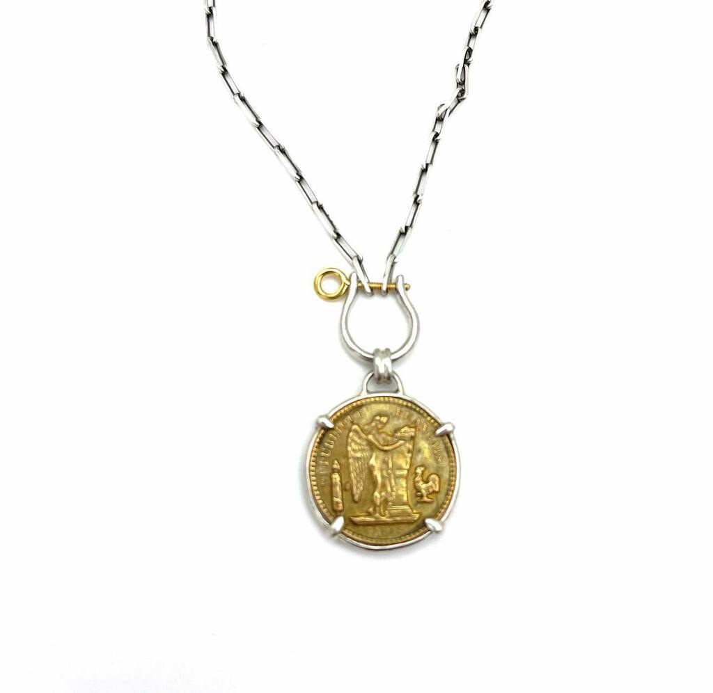 ✨ ONE OF A KIND ✨ 
Antique French token on a sterling silver and 14kt gold lock 
Brand new Collection just arrived @grethenhouse in Edina #boutiqueshopping #giftgiving #handmade #bestboutique #wheretoshop #mnboutique #whattowear #2021style #oneofakin… instagr.am/p/CXZ5nJeMpiS/