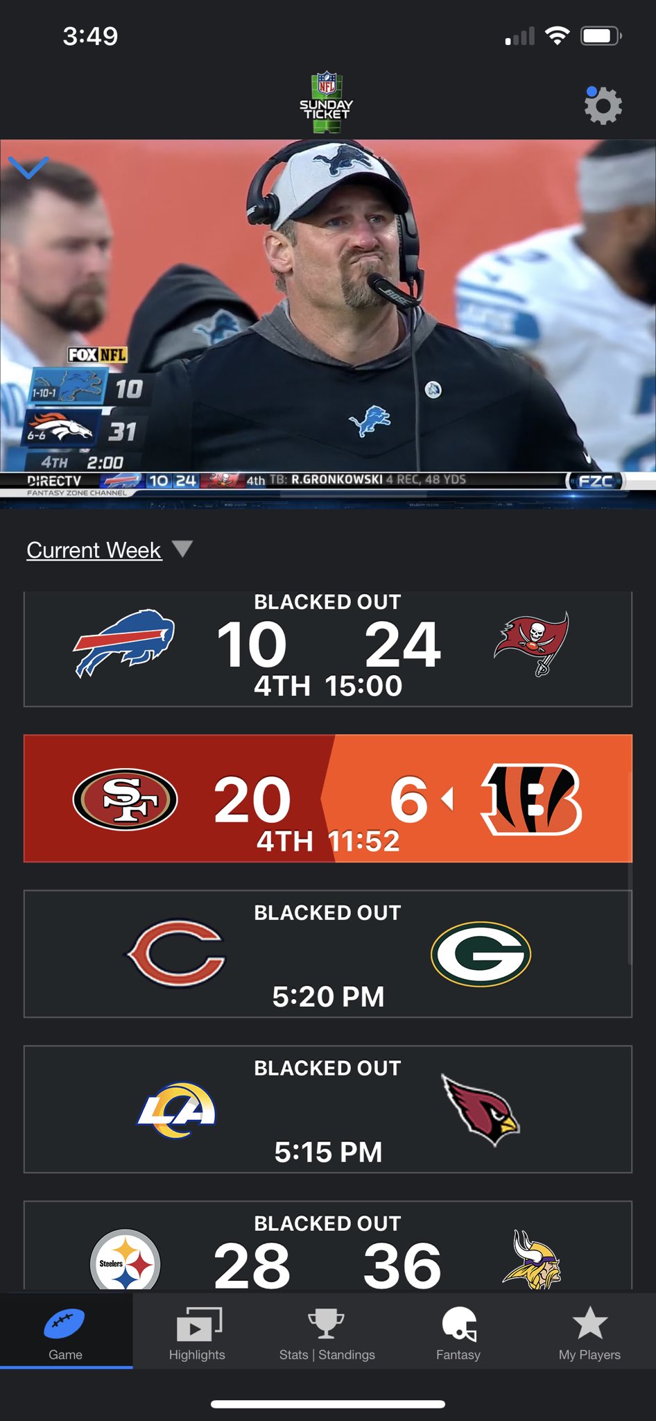 nfl sunday ticket blackout games