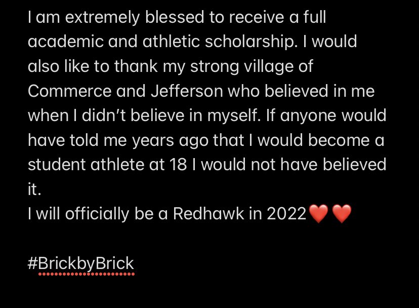JamarcusHill78's tweet photo. Thank you for believing in me🙏🏾🙏🏾 @CBassett_SEMO @DBCoachSmith @CoachOrchard @CoachBerb @quinnbackus @jhsmdb @mstephensonJHS @MikeDoolittle1 @genecathcart4 https://t.co/X7KKFmbP3f