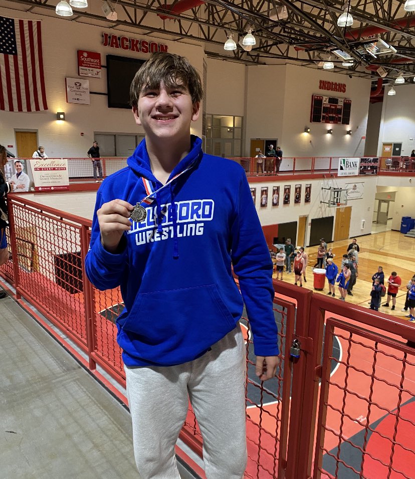 HHS_Wrestlers's tweet photo. Our JH kids are doing great things this season! @HHS_Athletics @HJHWrestling @HJHStength @Hillsboro_JH 

Jackson Middle School Champions
Caleb Rhodes, Dawson Litteral, and Michaela Dickey https://t.co/RTufCPF0aH