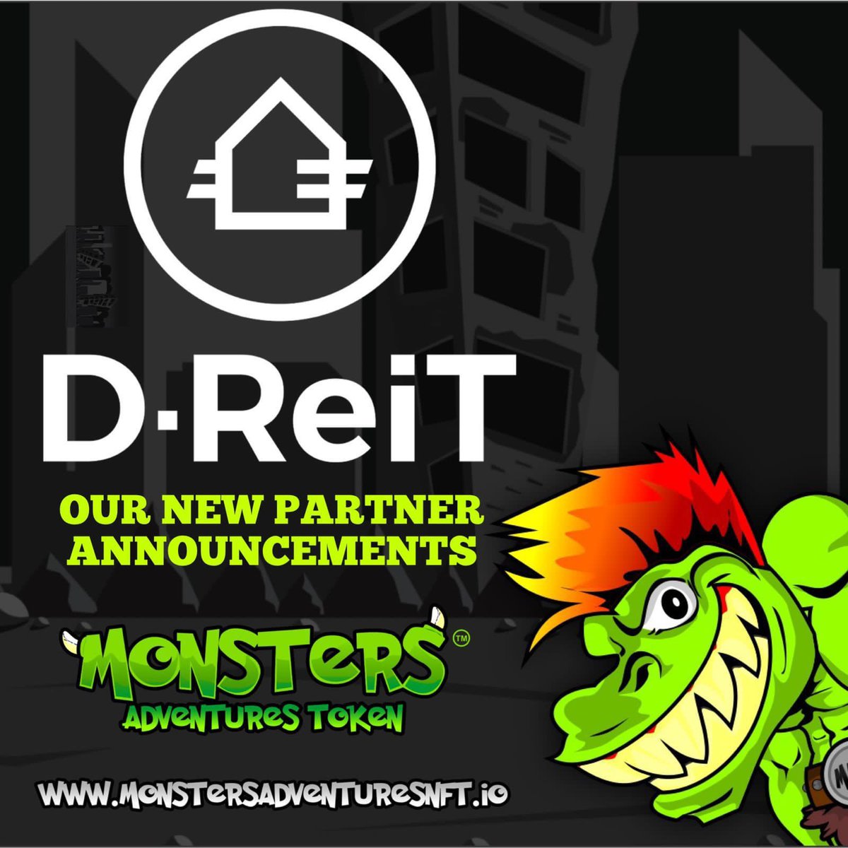 MonstersAdventu's tweet photo. STRATEGIC PARTNERSHIP ANNOUCEMENT!
We are excited to announce our New strategic partner!
#blockchaingames #criptocurrency #CryptocurrencyNews #NFTGiveaways #NFTs https://t.co/4mOlpVI4K4
