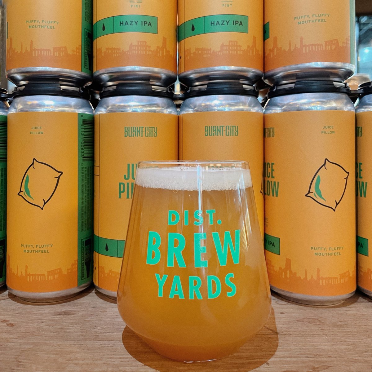 Make it a juicy Sunday on the 12th day of Advent! Crack open at Juice Pillow Hazy IPA from <a href="/burntcitybeer/">Burnt City Brewing.</a>!