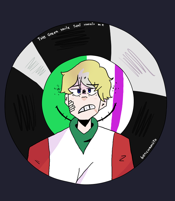 benchamiito's tweet photo. ''the green smile that haunts me'' 

#dreamsmp #tommyinnitfanart #dreamfanart https://t.co/KPs5X3L9jJ