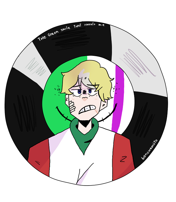 benchamiito's tweet photo. ''the green smile that haunts me'' 

#dreamsmp #tommyinnitfanart #dreamfanart https://t.co/KPs5X3L9jJ