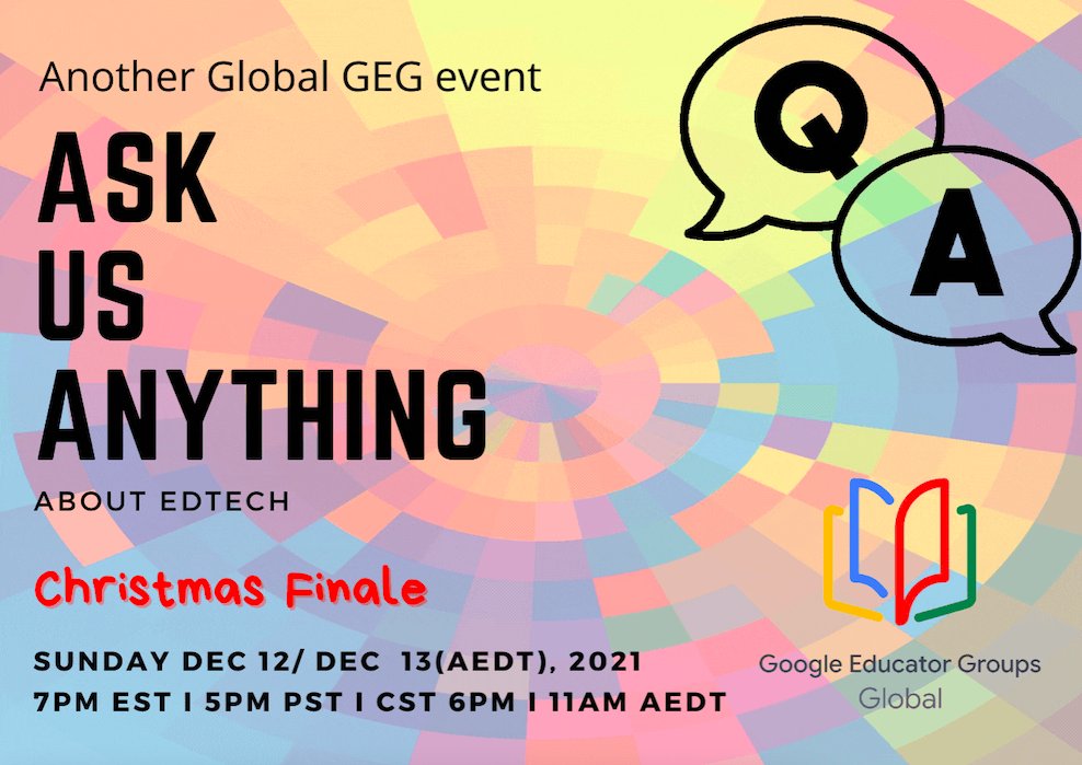 fungooli's tweet photo. 🥳🥳🥳You ready for this?? 
📢TWO HOURS TO GO!
🤯Yep - hope you have set your reminder for the epic-ness that is SURE to ensue!

🔔https://t.co/4x06CoSLPW

🤩See you in the chat!🎉

#edutwitter #edtech #globalgeg #sharingiscaring #aua #finale #christmas #ciao #bettertogether https://t.co/EcJhkr03wE