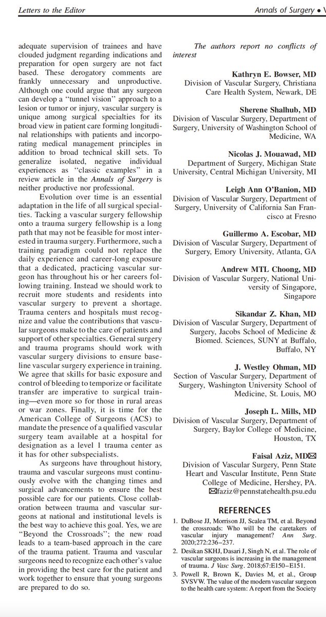 The power of social media! When a bunch of vascular surgeons got together and decided to write a comprehensive response to something which is important for our specialty. Tells us the importance of social media in such collaborations. 
<a href="/VascularSVS/">Society for Vascular Surgery</a> #Comprehensivevascularcare