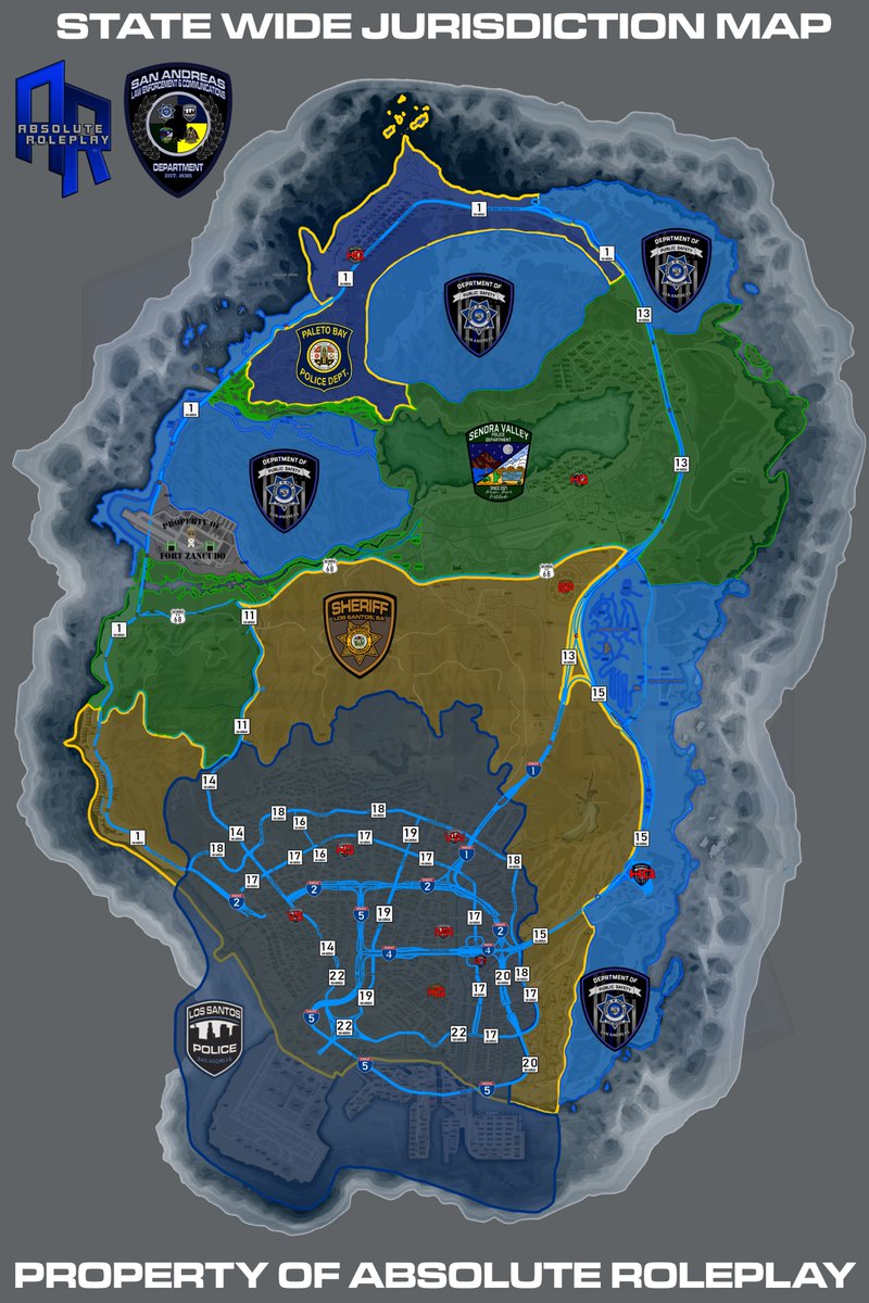 Updated Jurisdiction Map for LECD

#ARP #FIVEM #AbsoluteRP #grandtheftauto #GTARP