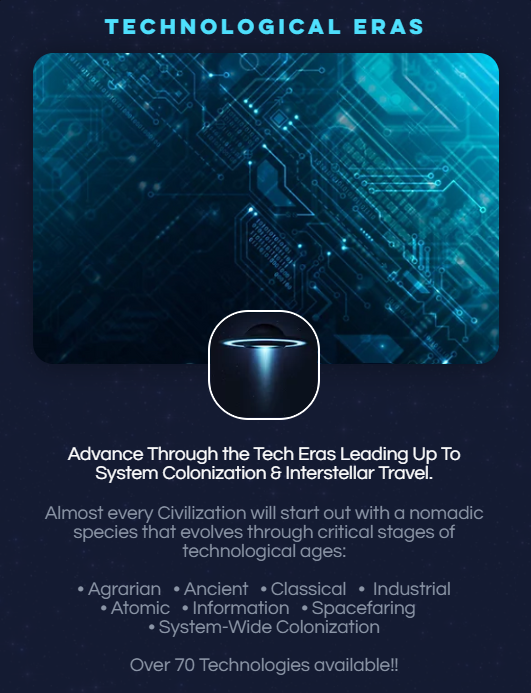 WillSolarShare's tweet photo. We can't wait to see how people choose to utilize their population and their planet's resources to build their civilization! Game menu release coming soon!  
🛸
How you direct your ExoWorld in Phase with your Civilization Engine will impact features and positions in Phase II! https://t.co/6ad01uO8nC