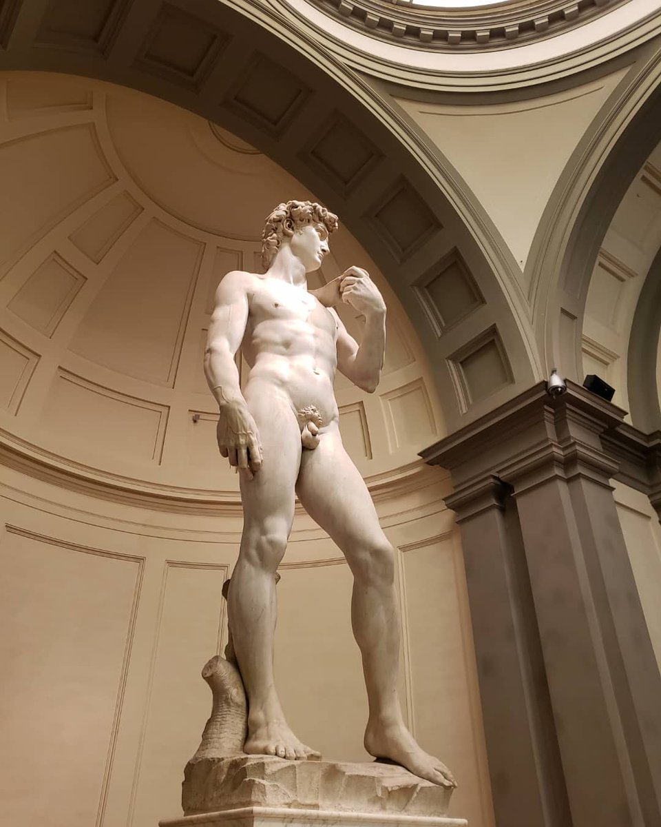 AnecdotAli's tweet photo. Michelangelo's David is depicted in strength before his battle with Goliath, as #RyanOnAnIsland @Mintmobile shows grace and strength over mass mobile carriers. @VancityReynolds #FlorenceItaly https://t.co/KvFyNC9hWX