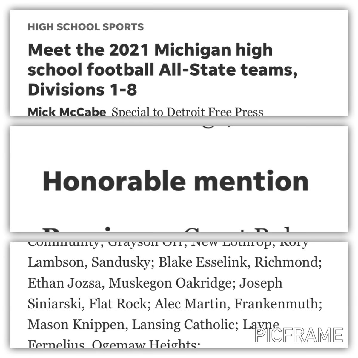 FlatRockFball's tweet photo. Congratulations to Senior Joey Siniarski for being named All-State Division 5
Honorable Mention

Joey was a rare 4 year starter for us.  

Good luck on the mat this wrestling season!
@frathletics https://t.co/nBQGhxpdLc
