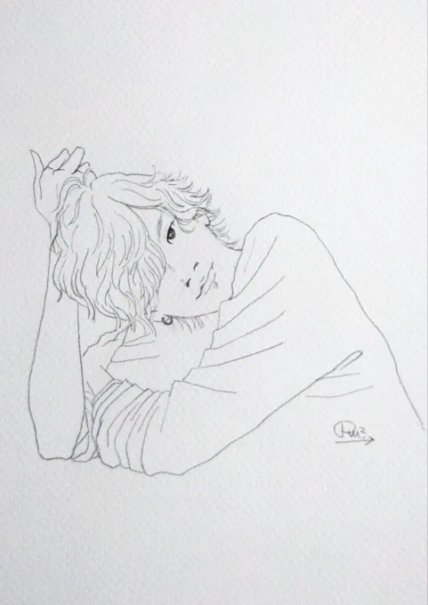 「今日早く帰ってきてね」
 #米津玄師 
 #KenshiYonezu
 #米津玄師イラスト 
 #シャーペン画 
  #インスタはセリフが違うョ 