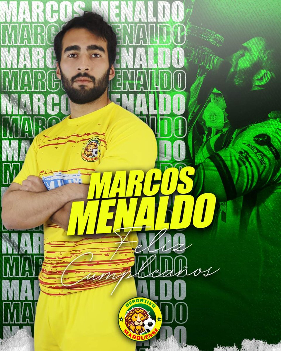 MarquenseCD's tweet photo. Felicitamos👏 a @MarcosMMenaldo "Tico" jugador de mucha garra y entrega ⚽💪comprometido con los colores de nuestra institución.

La familia del Club Deportivo Marquense🦁 le deseamos que cumpla muchos años de vida.

¡Feliz cumpleaños!⚽🥳🎂🇬🇳🦁🏆

#VamosMarquense https://t.co/RyVrWa8yUP