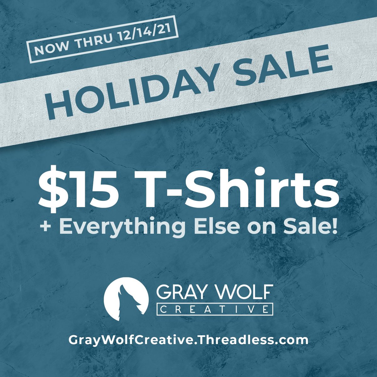 GrayWolfCreates's tweet photo. Don’t miss the holiday sale going on now through 12/14. T-Shirts are just $15! Go to the Gray Wolf Creative Threadless Shop here: https://t.co/JD46HtxhTK

#TShirts #Stickers #Mugs #ArtistShop #GraphicDesign #Illustration #Threadless #HolidaySale https://t.co/4Fc8bKvHtc