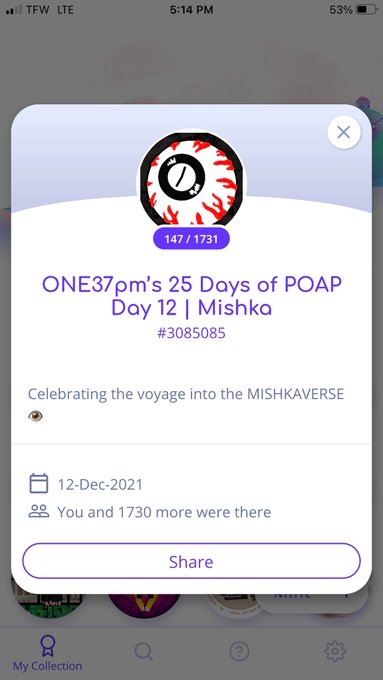 WenPoap's tweet photo. Wen Poap? π
Now Poap! ππ
Thanks @137pm and @gregmishka for the Poap. Todays spaces was great! @MishkaNYC Appreciate all your doing. π
#wenpoap #poap #poaps #freepoap #poapcode #mishkaverse #137pm https://t.co/4dFxonU7rE