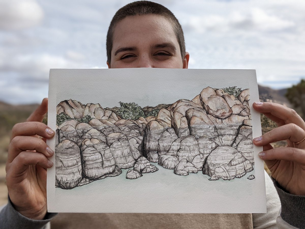 margodrawsrocks's tweet photo. These large granite boulders found at Watson Lake in Arizona are precambrian and have been dated to 1.4 billion years old! The linear quality of the mineral deposits at the base of the rocks is evidence of the recent droughts.
Prints available on my Etsy:  https://t.co/MR0n4GxLCF https://t.co/KUARRrOWEY