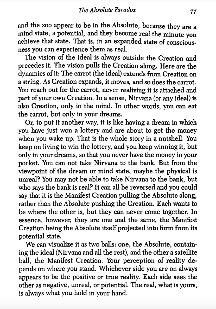 Currently reading a PDF of a book called "A Brief Tour of Higher Consciousness" and I thought of this in relation to how we have an ideal version of art we want to create in our heads, but we can never reach it physically. 