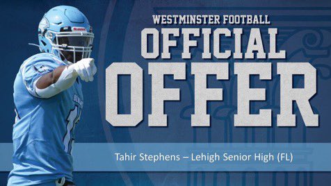 StephensTahir's tweet photo. Blessed and grateful to have received an official offer from Westminister Football! @AlexLeeJr2 @coachchaney96 @COACHSANDERS586 @CoachPat239 https://t.co/zOhHpxstzm