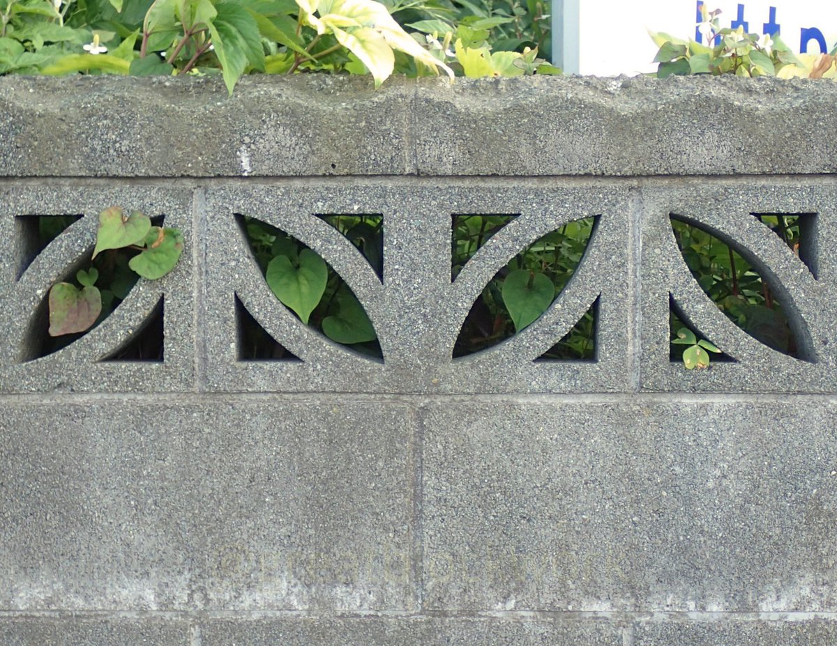 greatblockwork's tweet photo. 引用の形に連なるものはとても多く、神奈川東部を中心に広がるこの透かしブロックも隣接させると仲間だとわかってきます(神奈川)
 #ブロック塀 #透かしブロック #穴あきブロック #breezeblock https://t.co/JFtZP3bPQe
