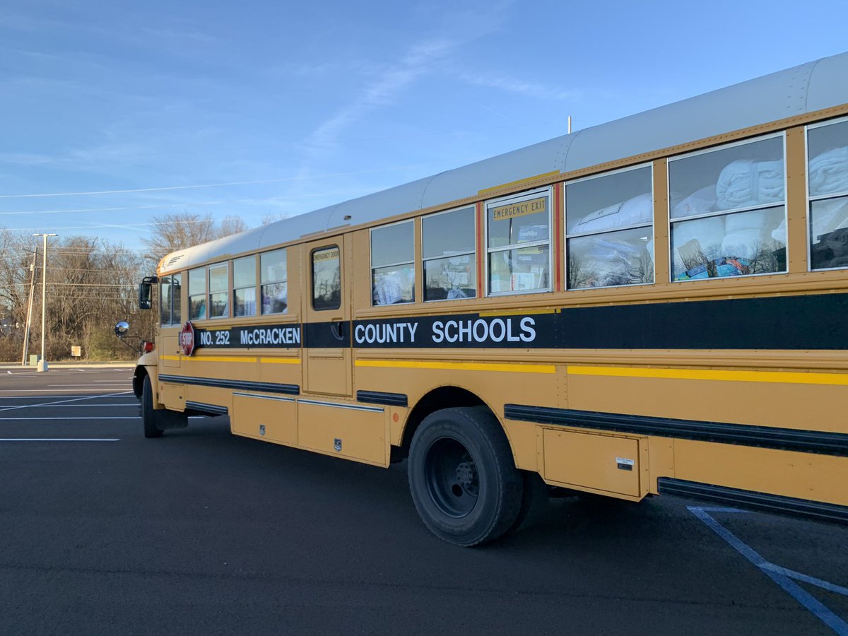 Our community is AMAZING! THANK YOU ALL! 4 buses completely full of donations! #McCrackenProud