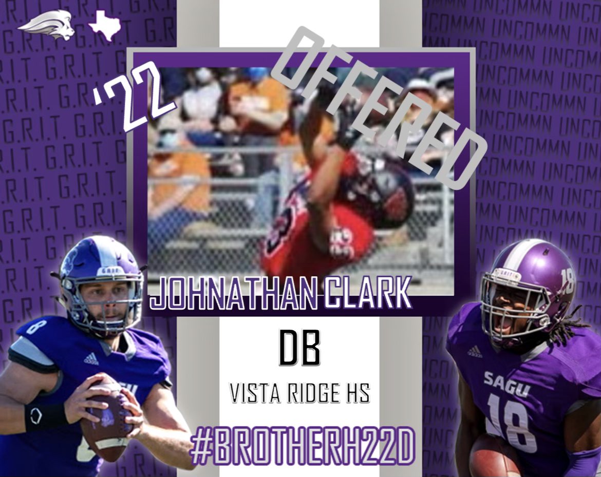 Jonathannclark's tweet photo. Blessed to receive an offer to continue my athletic and academic career at Southwestern Assemblies of God University! #AGTG @coachrsmith12 @freezysmalls @coachanzaldua35 @FlxAtx @vrhsfootball @RecruitsCenTex https://t.co/CVvl24yz59