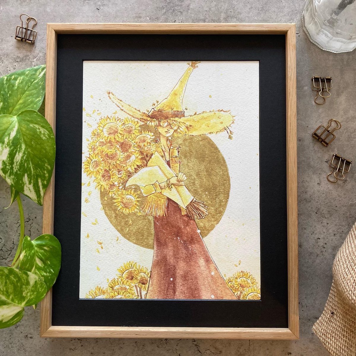 Pepette_art's tweet photo. Framed print of my sunflower lady 🌻 #art https://t.co/QpOceJ9VBq