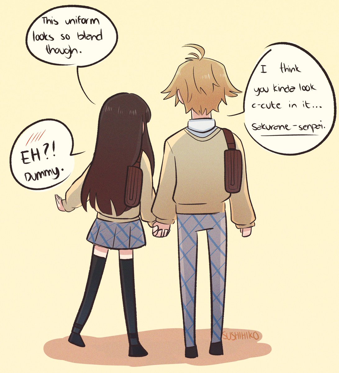 Day 1: Adjustment 

Where Shoka adjusts and goes back to school in the RG with Rindo, and since she's a year older he gotta show his respect (being called senpai by him makes her blush) 

#RindokaWeek2021 #NTWEWYSpoilers #NTWEWY #rindoka #rindo #shoka #新すばせか #リンショウ