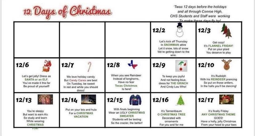 Tomorrow is Christmas Pj day!!!@Chs9Stuco <a href="/ConroeHSCISD/">Conroe High School, Conroe ISD</a> <a href="/Tasha_Smith78/">Tasha Smith</a> <a href="/ConroeHS9/">Conroe High School 9th Grade, Conroe ISD</a>