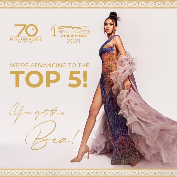 pbb_prediction's tweet photo. INDEED A GOLDEN QUEEN!!! GRABEEEE!!!

MANIFESTING FOR TOP 3!
GO BEA!!!!!
#GomezUniverese 
 #70thMissUniverse https://t.co/sGHY0AMdPI