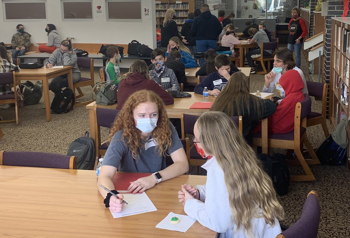 APCCHS's tweet photo. The Red Devil Duos met up for the first time on Friday.  Great to see our students building connections between elementary, middle &amp; high school students. #WeAreCC https://t.co/wYqCXUxJvB