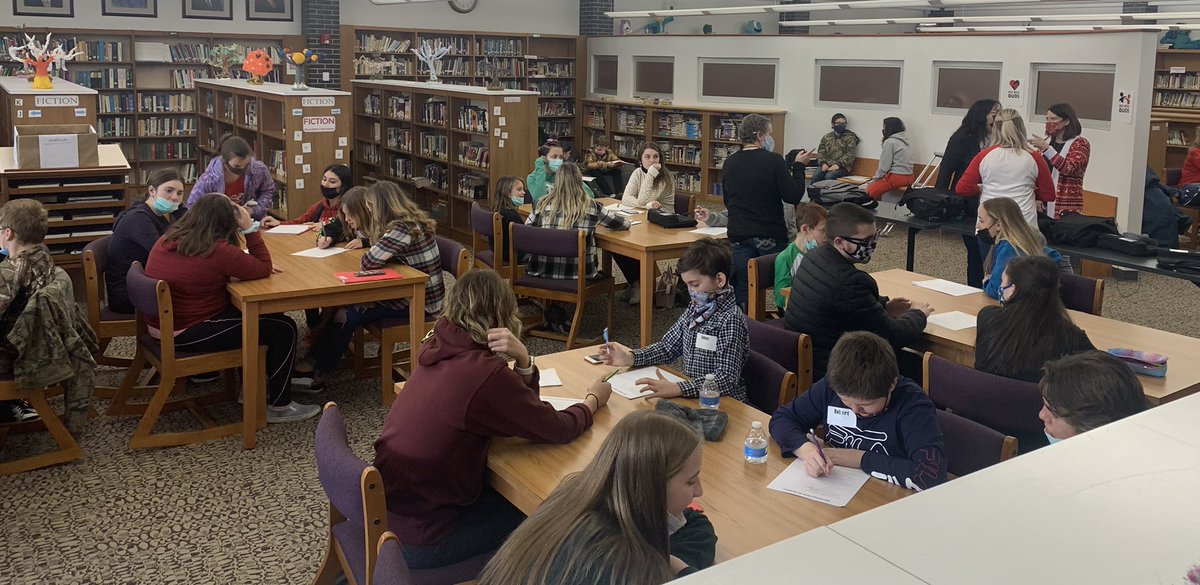 APCCHS's tweet photo. The Red Devil Duos met up for the first time on Friday.  Great to see our students building connections between elementary, middle &amp; high school students. #WeAreCC https://t.co/wYqCXUxJvB