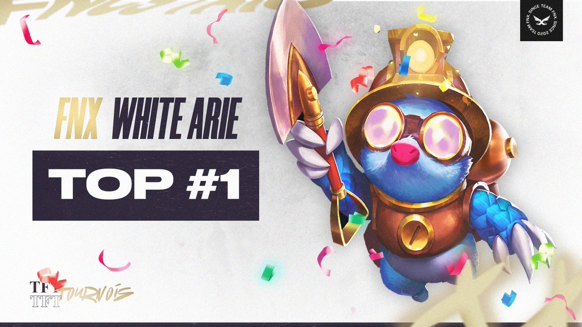 Un tonnerre d'applaudissements pour <a href="/WhiteArie__/">Whıte Arıe</a> qui termine à la première place du tournois #TFT par AGEM x Cefuc Gaming ! 👏

#BURNWITHFNX 🕊️