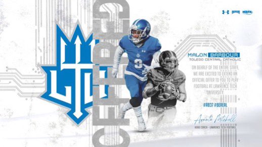 BarbourMalon's tweet photo. Very honored and blessed 🙏🏾 to get the opportunity to play at Lawrence Technological University thanks to coach @ecard6568 and the rest of @LTU_FB coaching staff 💙🤍
#BEREAL https://t.co/qDGFZrWl4y