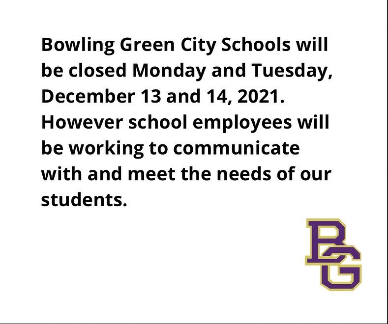BGISD's tweet photo. REMINDERS:
Monday and Tuesday: NO SCHOOL
Finals, assignments postponed.

Elem schools open for assistance from 10-1: nurses, counselors, lunch 

BGHS will have meals for pickup 10-1

BGJH will collect SPECIFIC LIST of donations 9-4

Monetary donations to https://t.co/a2lErJJRc4 https://t.co/NSiOlcNUJB