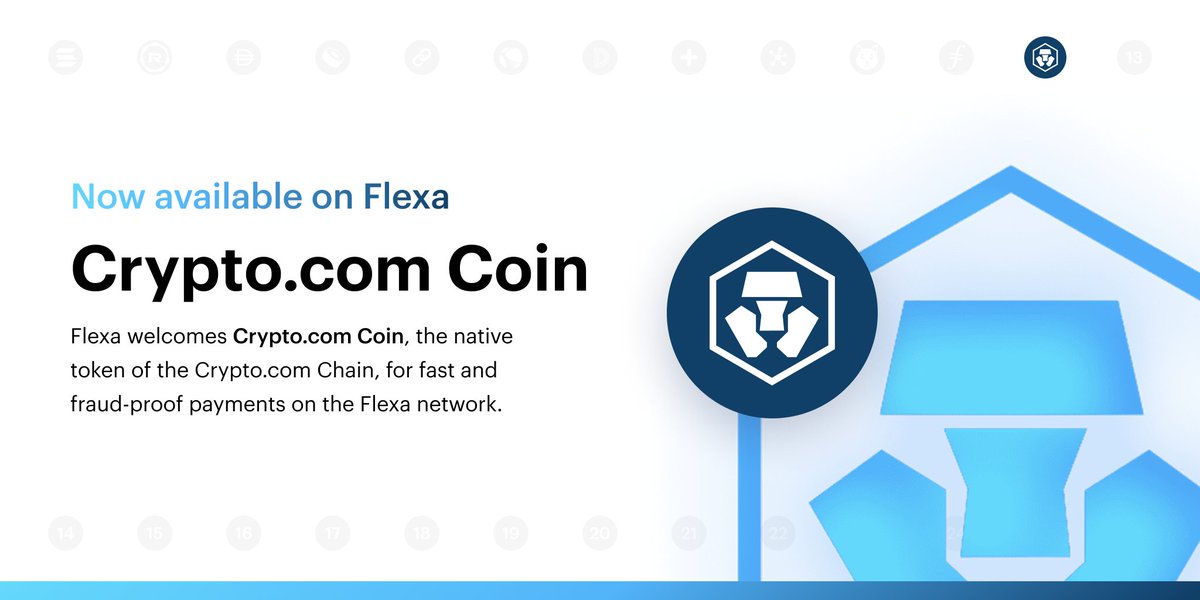 FlexaHQ's tweet photo. Happy Sunday, everyone! Flexa now welcomes @Cryptocom Coin $CRO for fast and fraud-proof payments anywhere Flexa is accepted. #25DaysofFlexa🎁 https://t.co/x7FLghe3g2