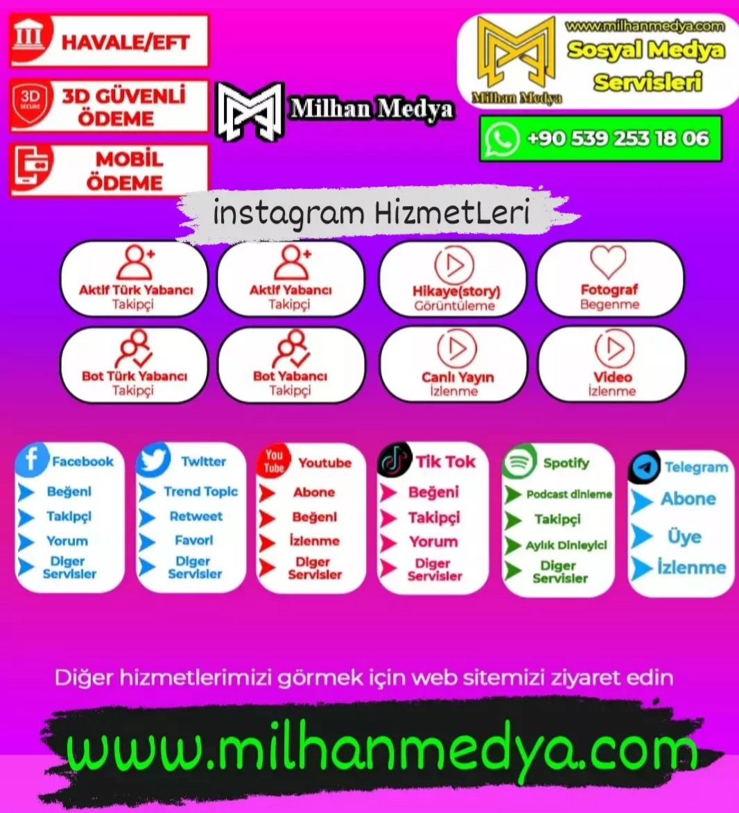 Milhanmedya's tweet photo. @elonmusk @waitbutwhy 🔥SOSYAL MEDYA HİZMETLERİ🔥

📱MOBIL ODEME SISTEMI AKTIF📢

🏷️Tüm Paketlerimiz için: WEB SITEMIZI ZIYARET EDEBILIRSINIZ.

🌏 milhanmedya .com

👥 7/24 Canli Destek

💳 3D secure Güvenli Ödeme Sistemi. https://t.co/Zh6w1cHPoZ