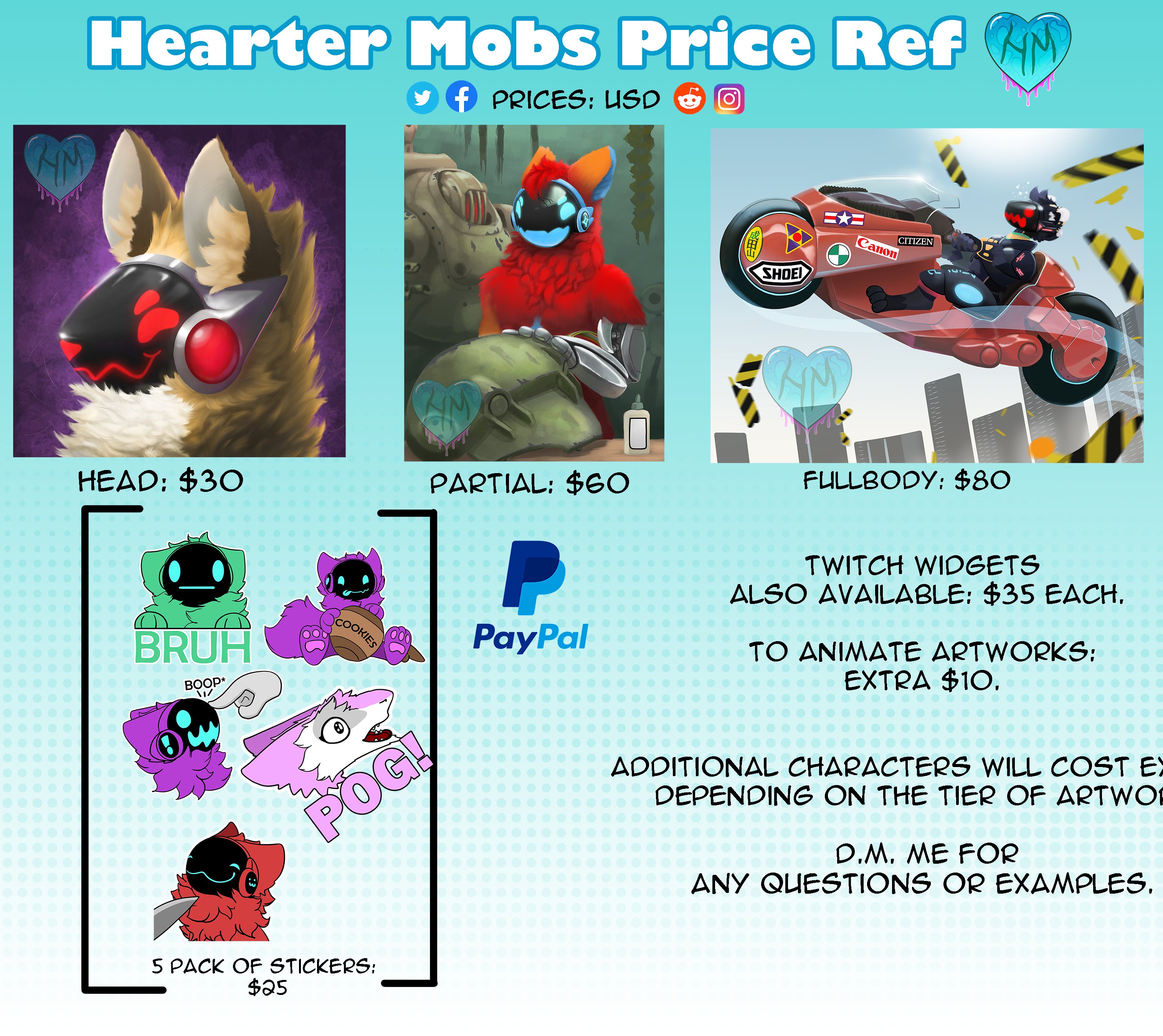Heartermobs Hello All Just Letting You All Know That Commissions Are Open Dm Me Here On Instagram Reddit Or Facebook For Inquiries If You Have Any Questions Or Would Like