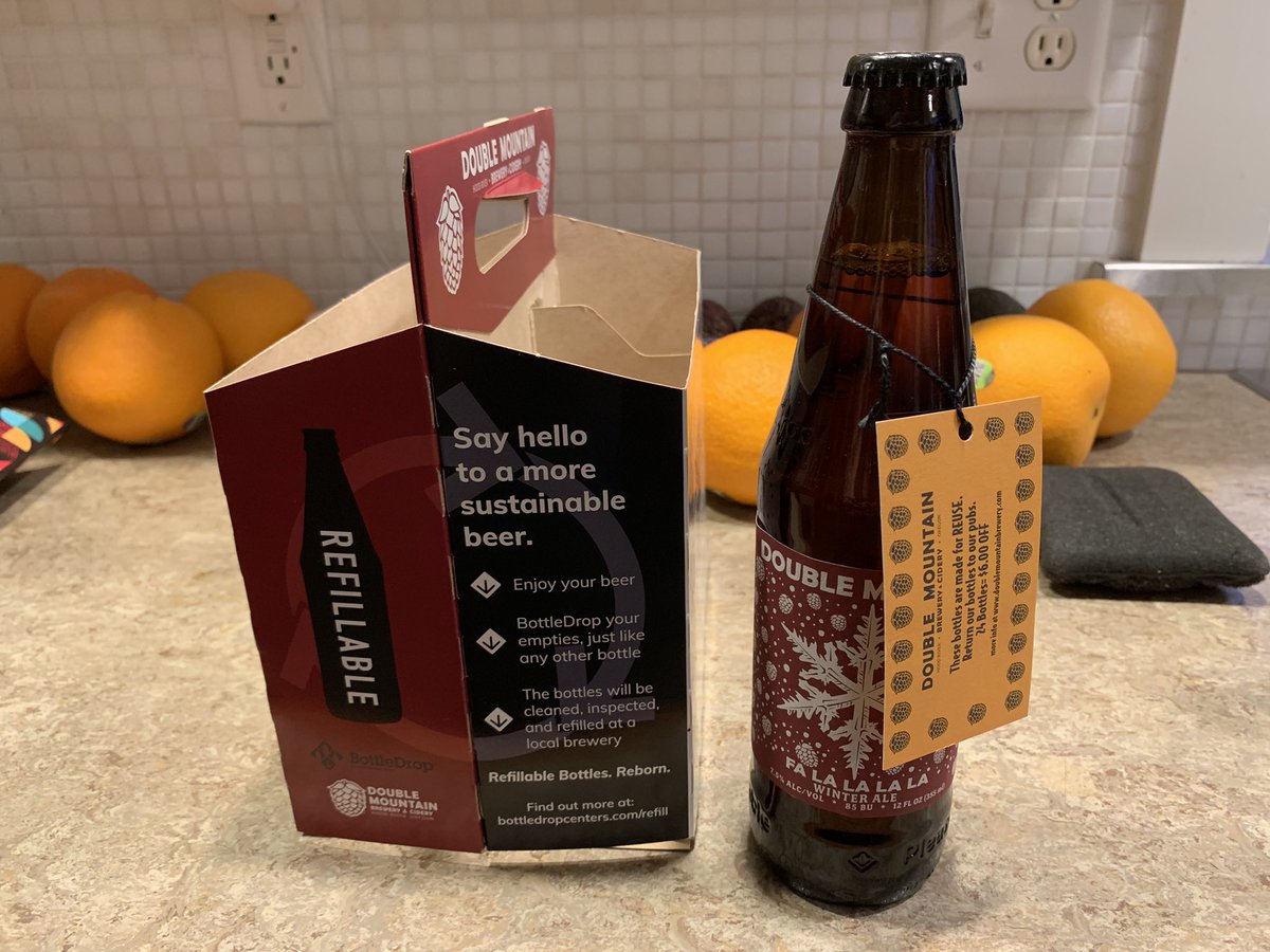 ‘Tis the season for some Fa La La La La from <a href="/DoubleMountain/">Double Mountain</a>. And check out packaging + hang tag. Would #Boise support a brewery bottle return program? #Craftbeer #recycling