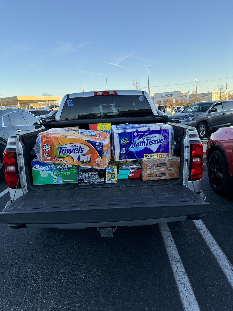 NCbaseballman's tweet photo. Proud of our baseball family for raising over $1500 for the Western KY relief efforts. Our Sam’s run today was a huge success! Tomorrow we will be getting water to send as well! If you have items to drop off, please do so 9am-4pm in the front lot of NCHS this week #KYTogether https://t.co/xk0FmOi5v7