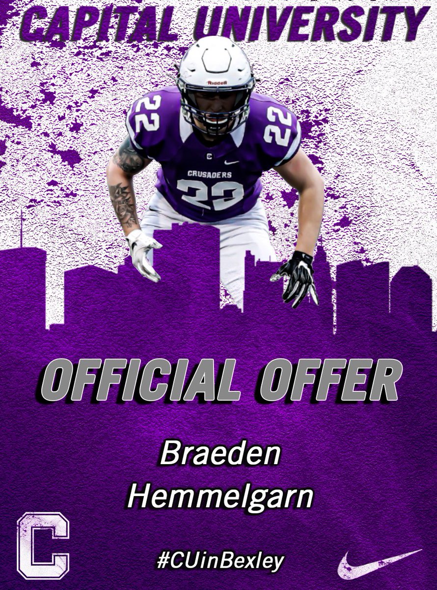 Bhemmelgarn11's tweet photo. After a great visit, I am blessed to say I have receive my first offer from @CapitalU_FB! Thanks @CoachMWright and @CoachFoos for this amazing opportunity! https://t.co/agq6AQ5egf