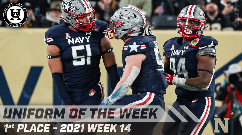 #UniAuthority Week 14 Uniform of the Week:
1. <a href="/NavyFB/">Navy Football</a>  

#UAWeek14 | <a href="/NavyEquipment/">Navy Equipment</a>