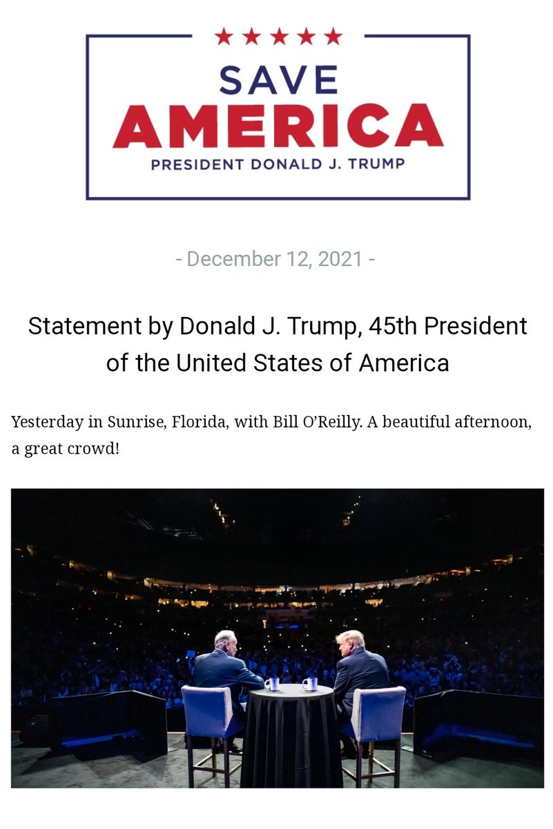 realLizUSA's tweet photo. NEW!

President Donald J. Trump:

“Yesterday in Sunrise, Florida, with Bill O’Reilly. A beautiful afternoon, a great crowd!” https://t.co/Pq6qtVYjji