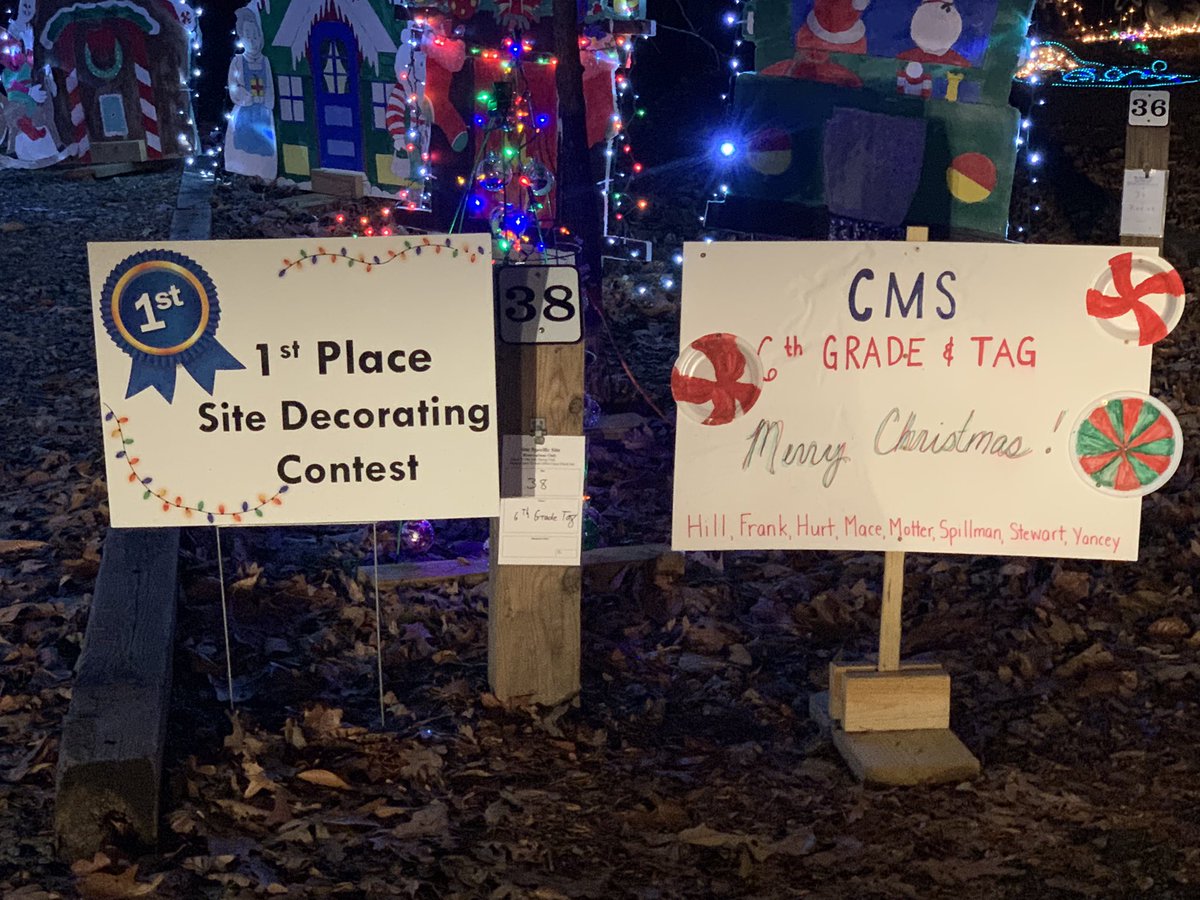 CharlesMotter's tweet photo. Made it out to Bear Creek Lake on the last night of their Christmas light display. The @CuCPS Middle School 6th graders and TAG students put together a FANTASTIC display! 1st place!! #dukepride #6thgraderocks #iamcucps @VAStateParks https://t.co/K8cfsvAPS9
