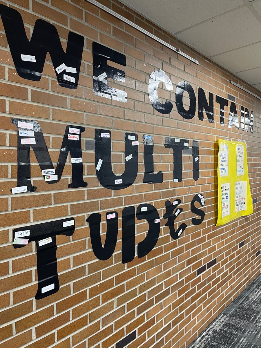 sglass771's tweet photo. Art installation by the Public Art Collaborative @Glenbrook_south. What makes us a community and what makes us distinct. #wecontainmultitudes #gbsnow #makeart @gbs_pac on Instagram. https://t.co/ilYdEJUiqL