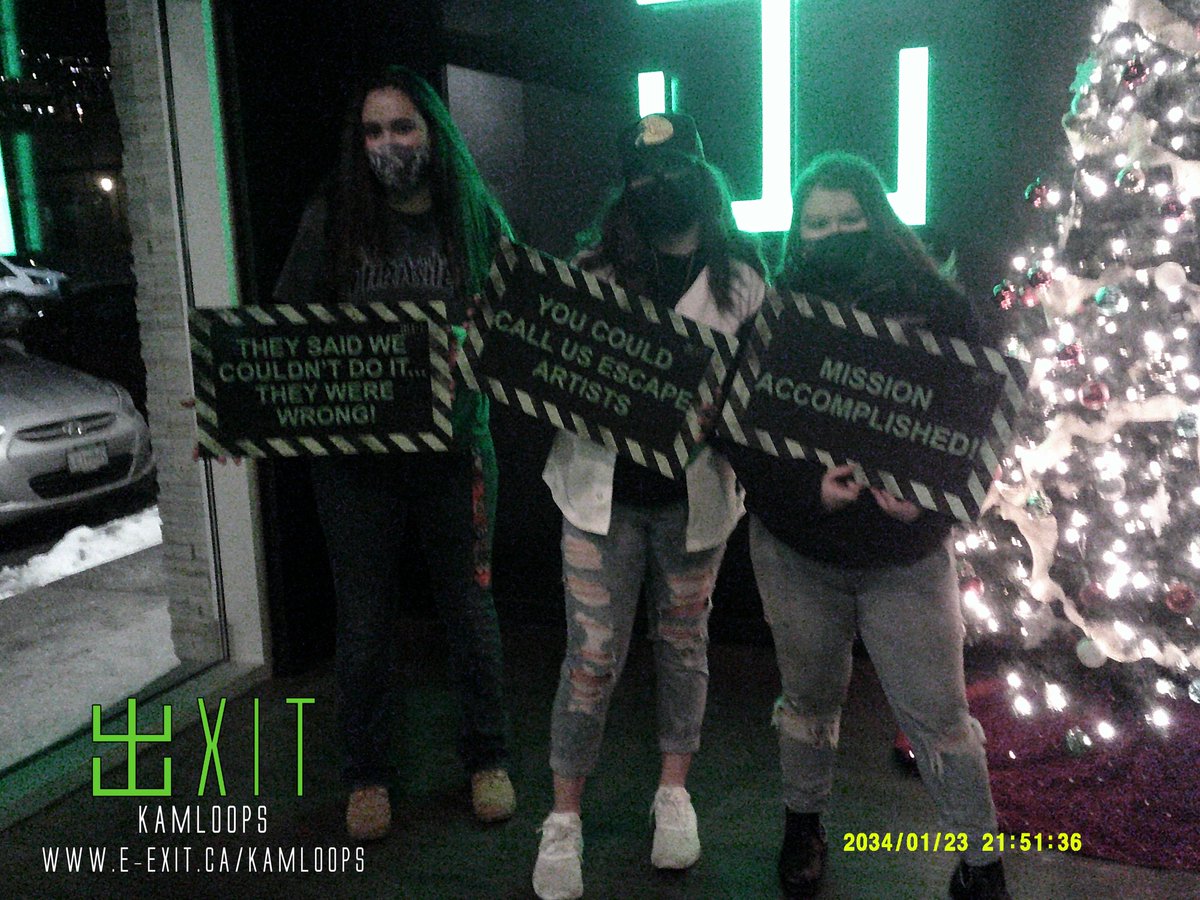 exitkamloops's tweet image. Here’s some of our awesome escapee’s from Dec 5th - Dec 11th, 2021. Many failed and many succeeded! Test your wits today! #ExitKamloops #kamloopsescapegames
facebook.com/media/set/?van…