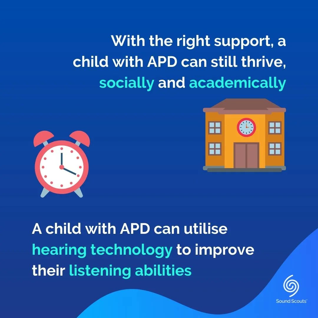 With the right support, a child with APD can still thrive, socially and academically. Screen with Sound Scouts for FREE today! buff.ly/32evhDA
#auditoryprocessing #auditoryprocessingdisorder #childrenshealth  #kidshealth