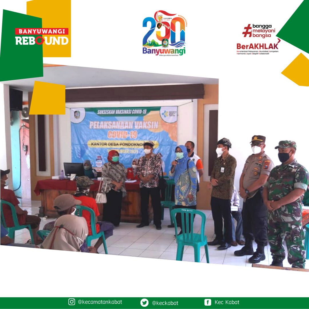 keckabat's tweet photo. Jum'at (10/12/21) telah dilaksanakan peninjauan Vaksinasi dari Kemenkes di Puskesmas Kabat. Target Vaksinasi kali ini yaitu 2000 sasaran. Tim dari Kemenkes meninjau 14 Titik Vaksinasi yang tersebar di 14 Desa Se-Kec.Kabat. @banyuwangi_kab @BIBINWIDIATMOKO https://t.co/4AHfyxRKz9